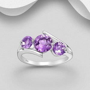Amethyst & Sterling Silver Ring